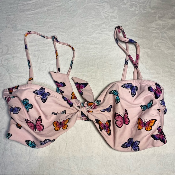 Cute Butterfly Bikini Top Women’s Small Strapless Multi Waist Pastel Pink Small - Picture 2 of 10
